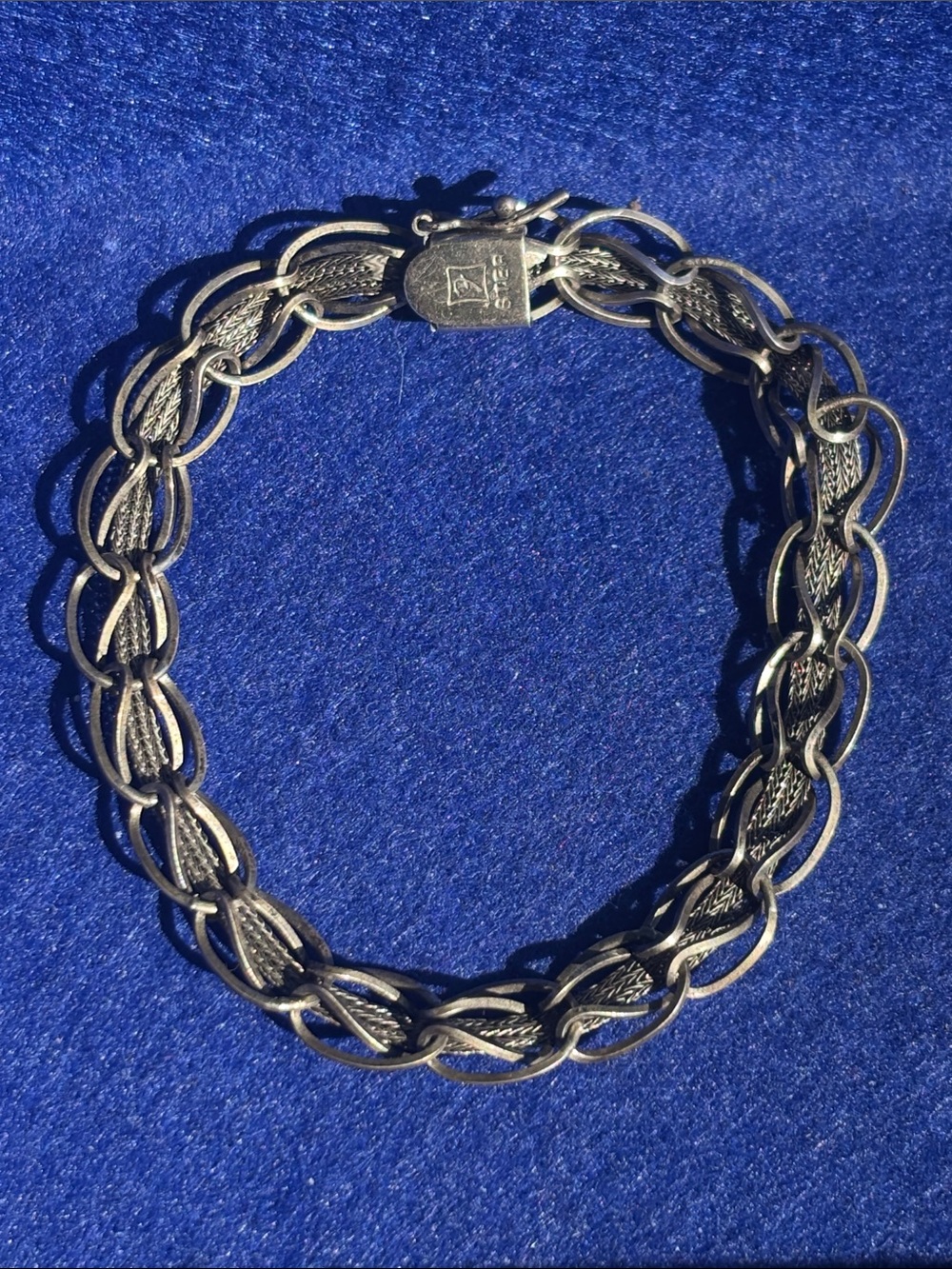 Sterling Rope Link Bracelet in Silver Tone